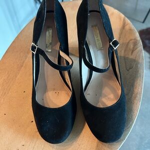 Louise et Cie Black Suede Mary Jane Heels